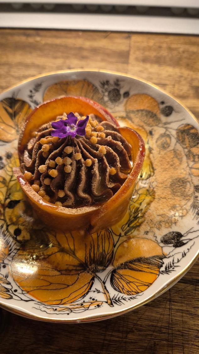 Chocolate dessert in a pastry cup